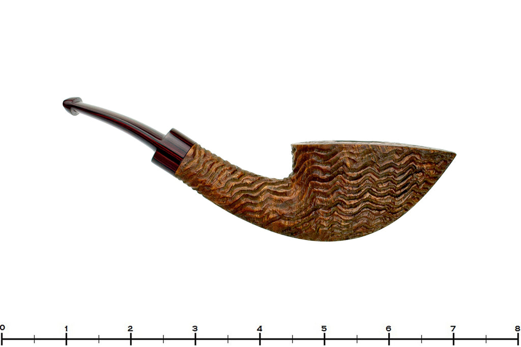 Blue Room Briars is proud to present this Andrea Gigliucci Pipe Bent Carved Tan Boat with Brindle