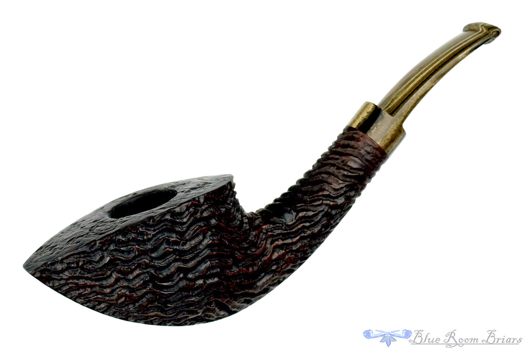 Andrea Gigliucci Pipe Bent Carved Black Boat with Brindle