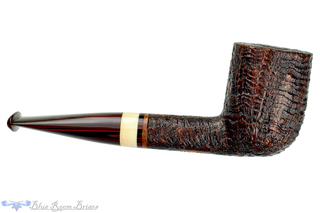 Blue Room Briars is proud to present this Bill Shalosky Pipe 618 Ring Blast Billiard with Ivorite and Brindle