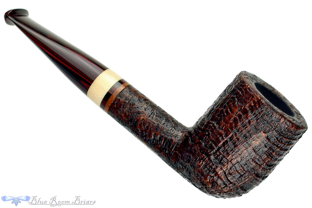 Blue Room Briars is proud to present this Bill Shalosky Pipe 618 Ring Blast Billiard with Ivorite and Brindle
