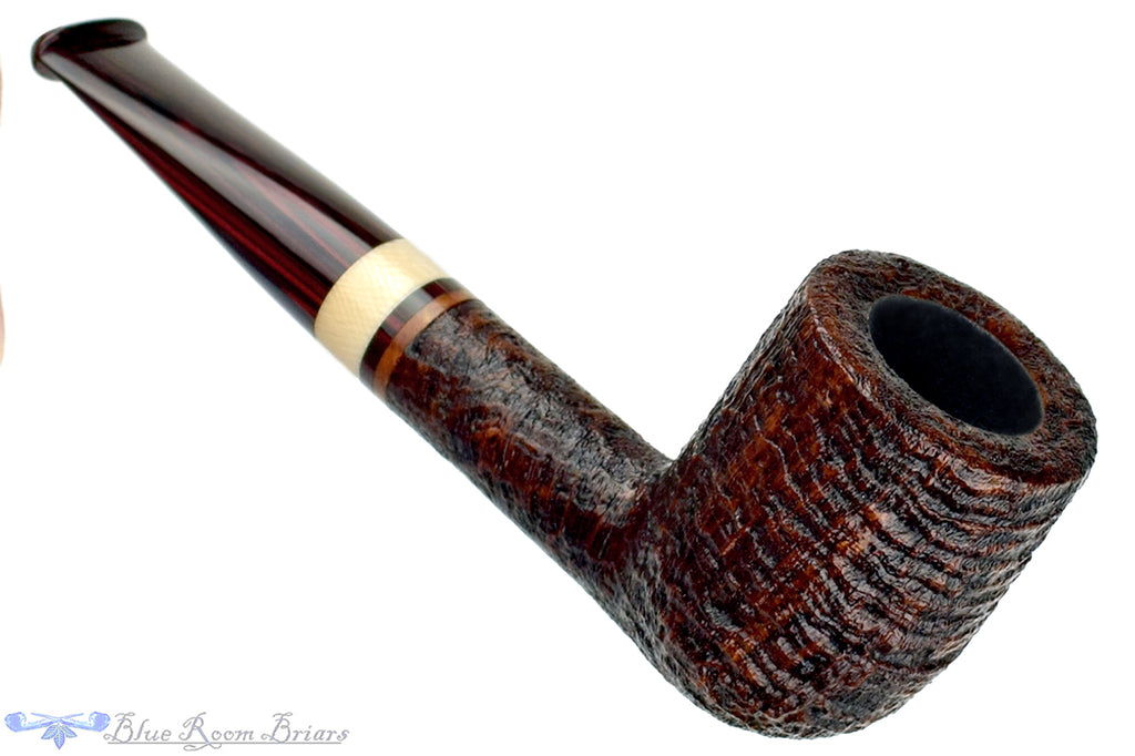 Blue Room Briars is proud to present this Bill Shalosky Pipe 618 Ring Blast Billiard with Ivorite and Brindle
