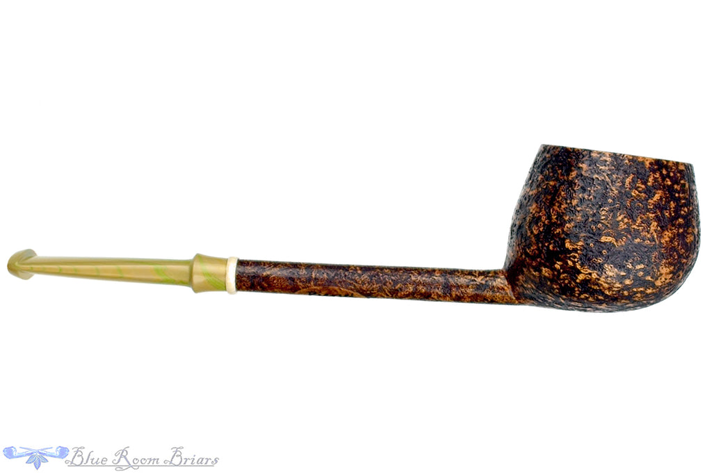 Blue Room Briars is proud to present this Scottie Piersel Pipe "Scottie" Sandblast Apple with Ivorite and Brindle