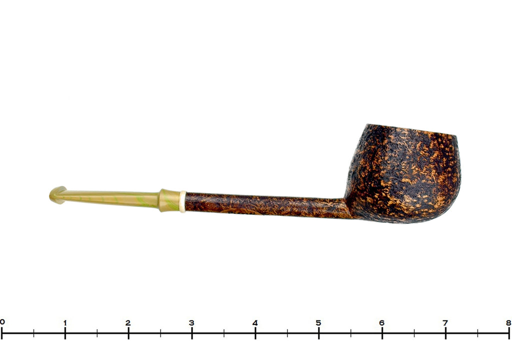 Blue Room Briars is proud to present this Scottie Piersel Pipe "Scottie" Sandblast Apple with Ivorite and Brindle