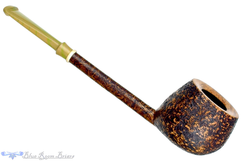 Blue Room Briars is proud to present this Scottie Piersel Pipe "Scottie" Sandblast Apple with Ivorite and Brindle