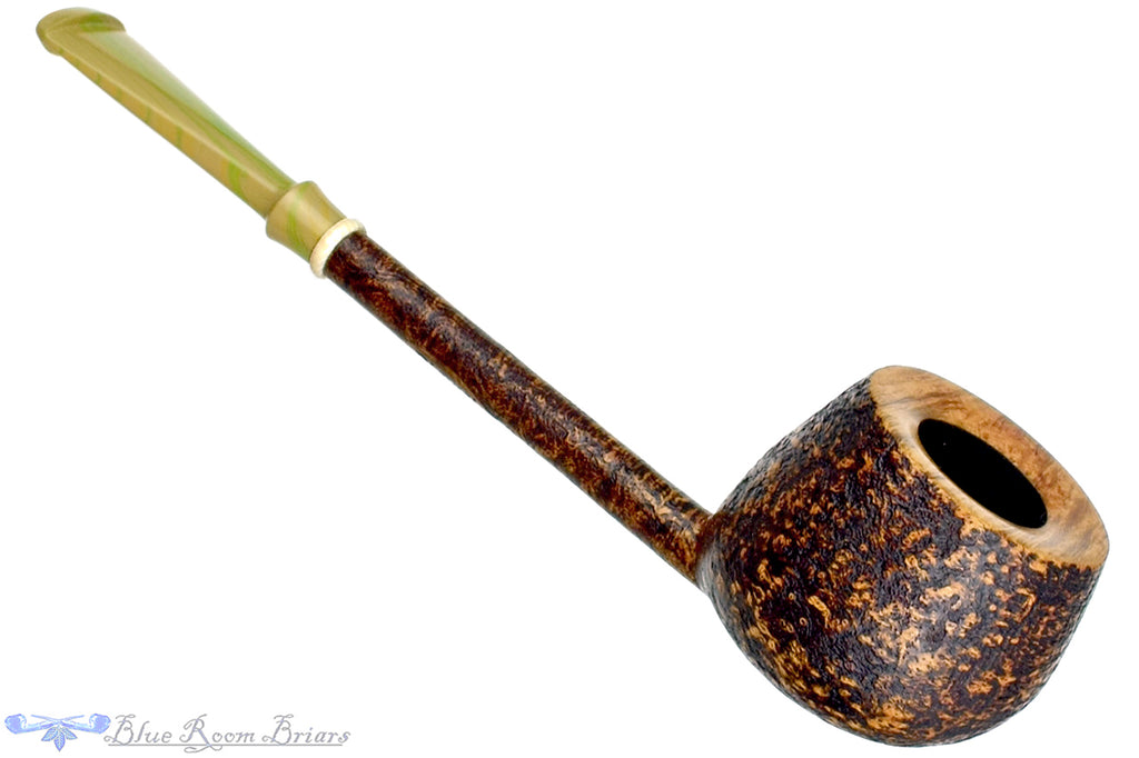 Blue Room Briars is proud to present this Scottie Piersel Pipe "Scottie" Sandblast Apple with Ivorite and Brindle