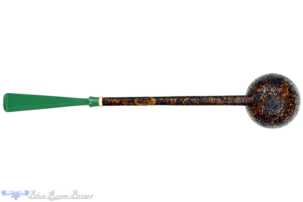 Blue Room Briars is proud to present this Scottie Piersel Pipe "Scottie" High-Contrast Sandblast Wide Dublin with Ivorite