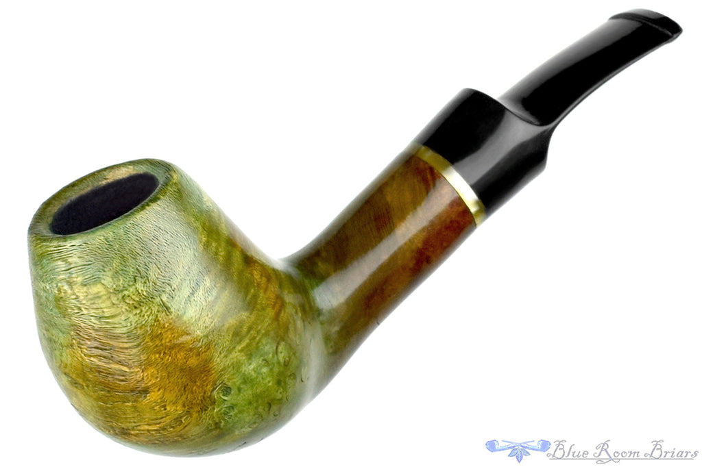 Blue Room Briars is proud to present this Ron Smith Pipe Bent Polished Driftwood Egg with Acrylic