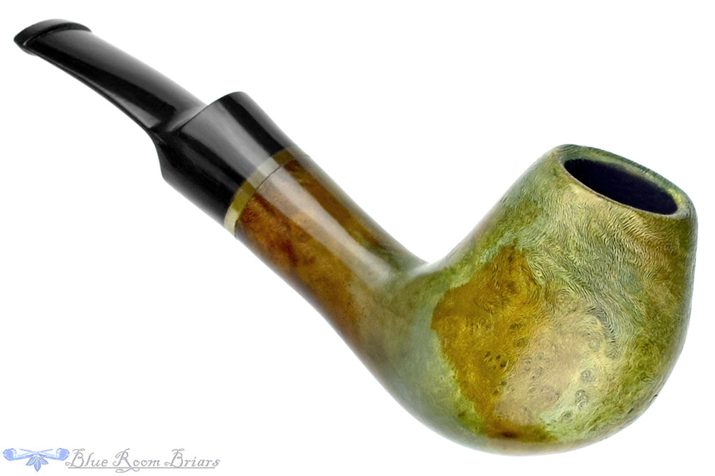 Blue Room Briars is proud to present this Ron Smith Pipe Bent Polished Driftwood Egg with Acrylic