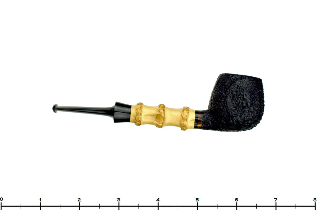 Blue Room Briars is proud to present this Sanbina Santos Pipe Black Blast Pot with Bamboo