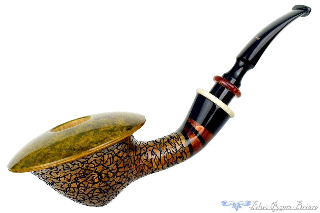 Joseph Skoda Pipe Gecko Bent Bell Saucer with Ivorite and Acrylic