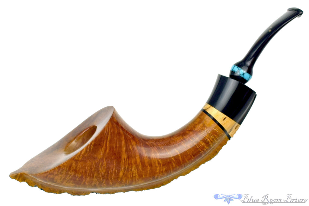 Joseph Skoda Pipe Horn with Mazur Birch, Turquoise, and Plateau