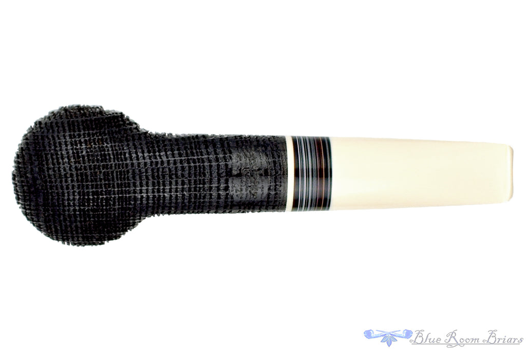 Blue Room Briars is proud to present this Bill Shalosky Pipe Sandblast Morta Billiard with Fordite