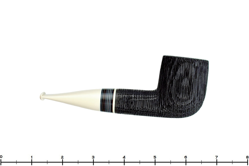 Blue Room Briars is proud to present this Bill Shalosky Pipe Sandblast Morta Billiard with Fordite