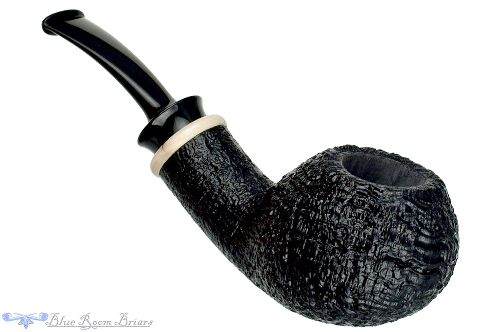 Blue Room Briars is proud to present this Bill Shalosky Pipe Bent Ring Blast Tea Pot with Mammoth Ivory