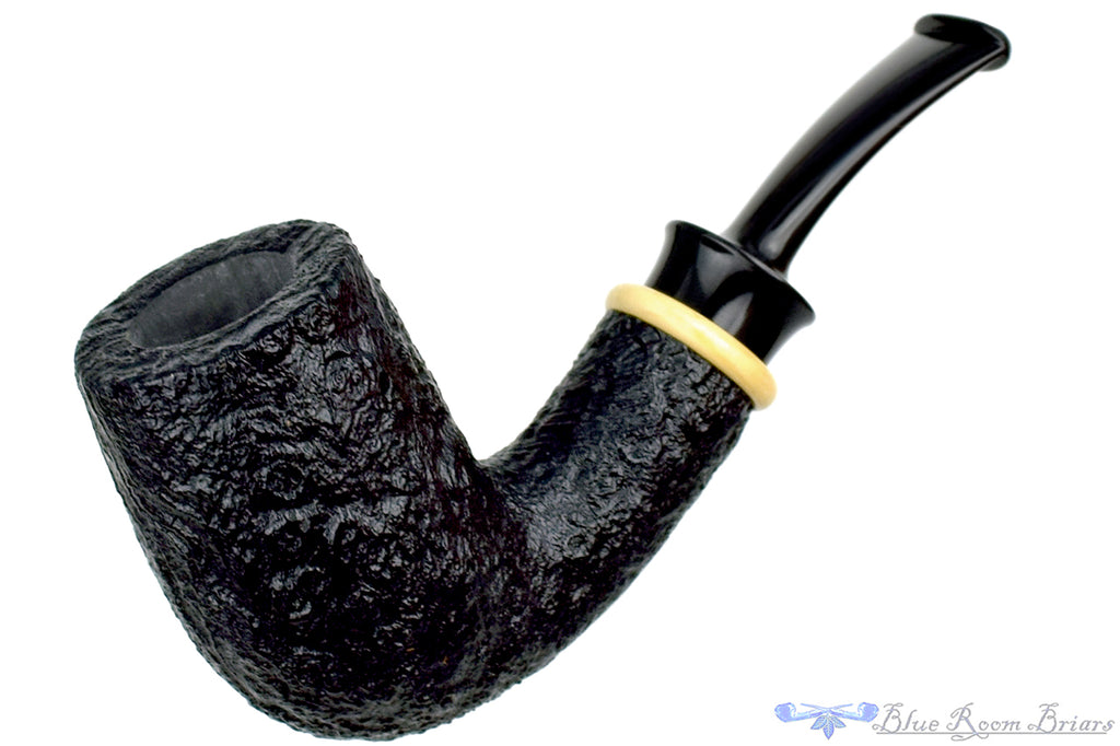 Blue Room Briars is proud to present this Bill Shalosky Pipe Bent Sandblast Billiard with Boxwood
