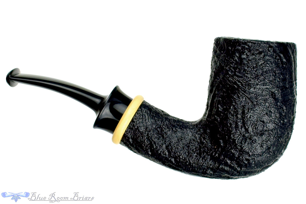 Blue Room Briars is proud to present this Bill Shalosky Pipe Bent Sandblast Billiard with Boxwood