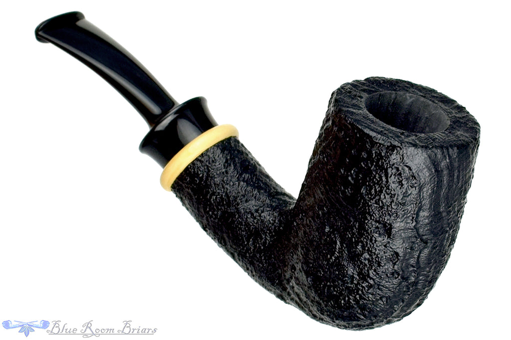 Blue Room Briars is proud to present this Bill Shalosky Pipe Bent Sandblast Billiard with Boxwood