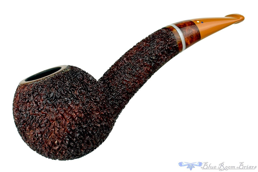 Dr. Bob Pipe Rusticated Hawkbill with Redwood Burl and Acrylic Insert