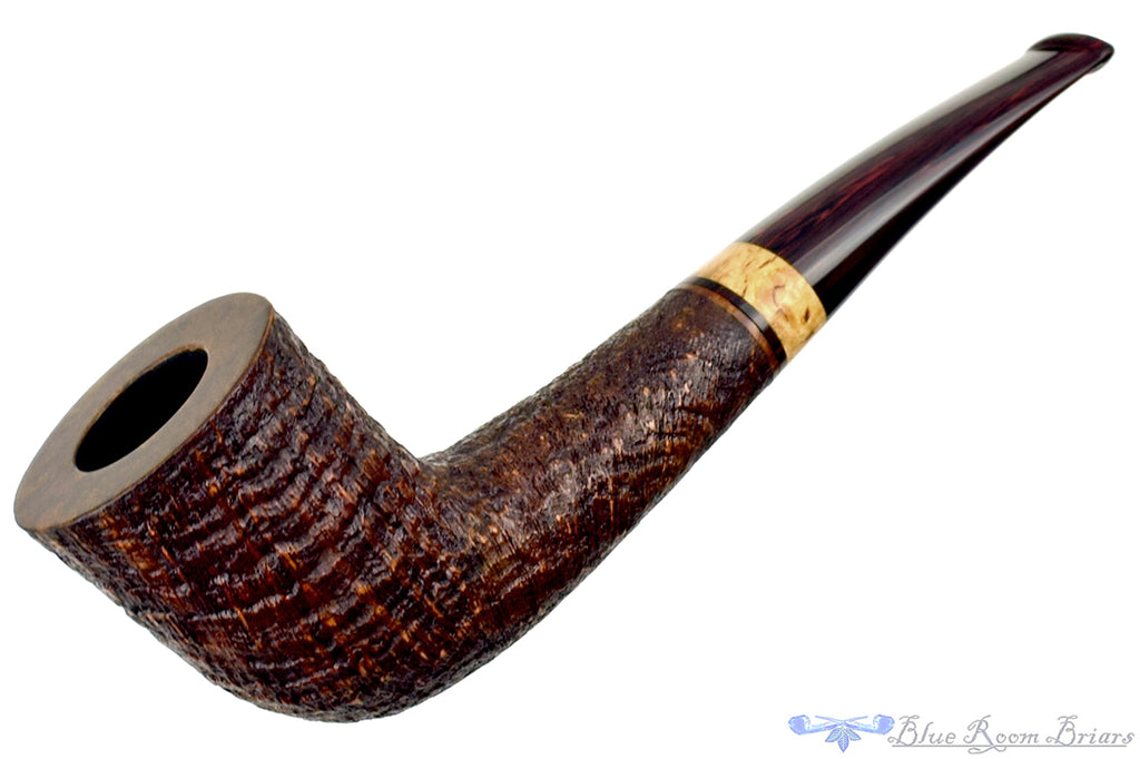 Blue Room Briars is proud to present this Jerry Crawford Pipe Dark Blast Zulu with Masur Birch Insert and Brindle