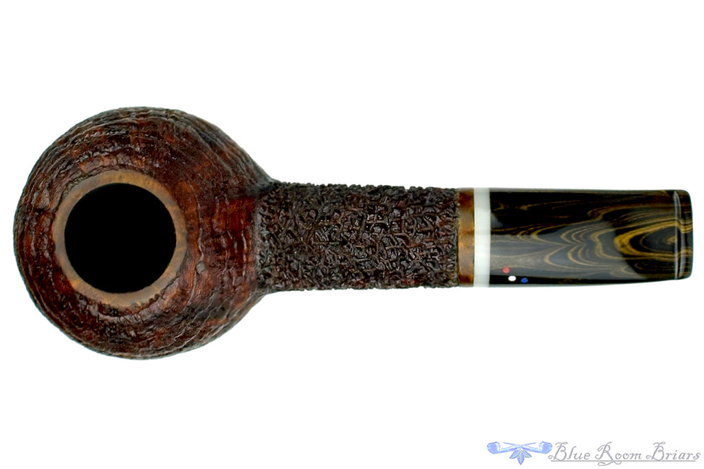 Blue Room Briars is Proud to Present this Dr. Bob Pipe Partial Sandblast Hawkbill with Acrylic Insert