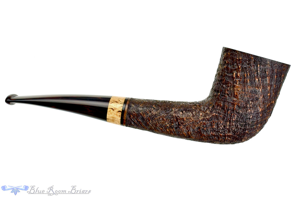 Blue Room Briars is proud to present this Jerry Crawford Pipe Dark Blast Zulu with Masur Birch Insert and Brindle