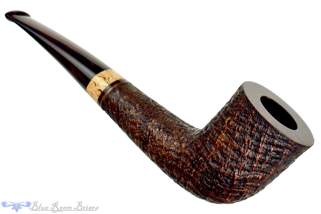 Blue Room Briars is proud to present this Jerry Crawford Pipe Dark Blast Zulu with Masur Birch Insert and Brindle