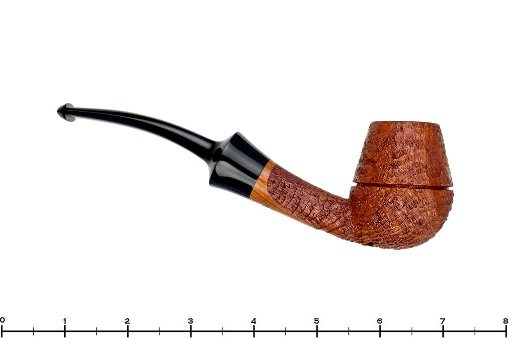 Blue Room Briars is proud to present this Russ Cook Pipe 2308 Bent Tall and Long Sandblast Rhodesian
