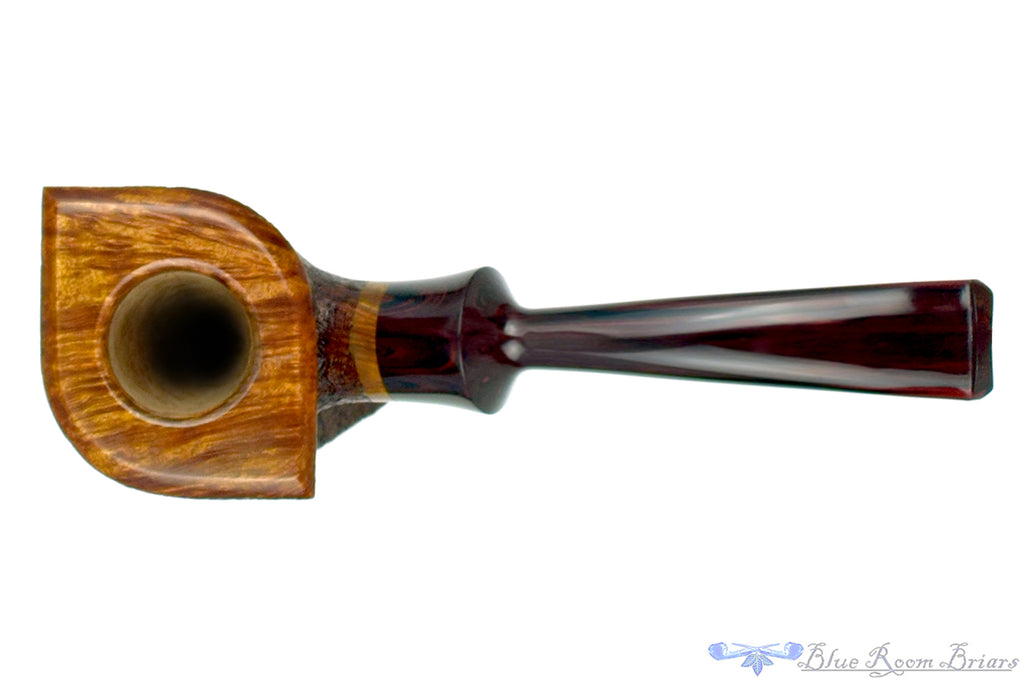 Blue Room Briars is proud to present this Russ Cook Pipe 2312 Large Sandblast Diamond Shaped Pickaxe with Brindle
