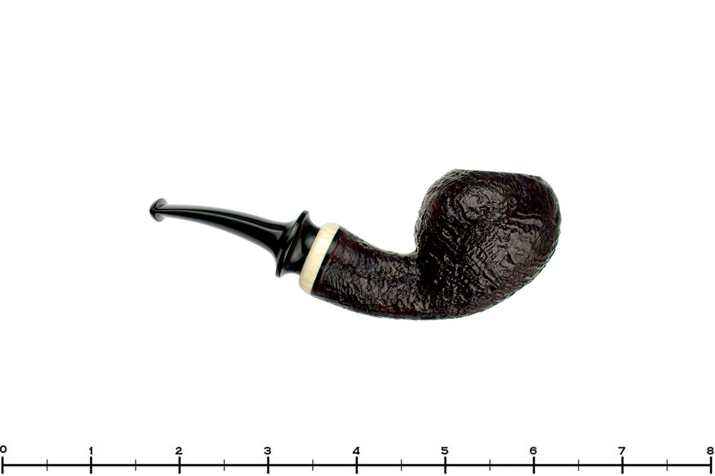 Blue Room Briars is proud to present this Trey Rice Pipe 1/4 Bent Sandblast Danish Egg with Ivorite