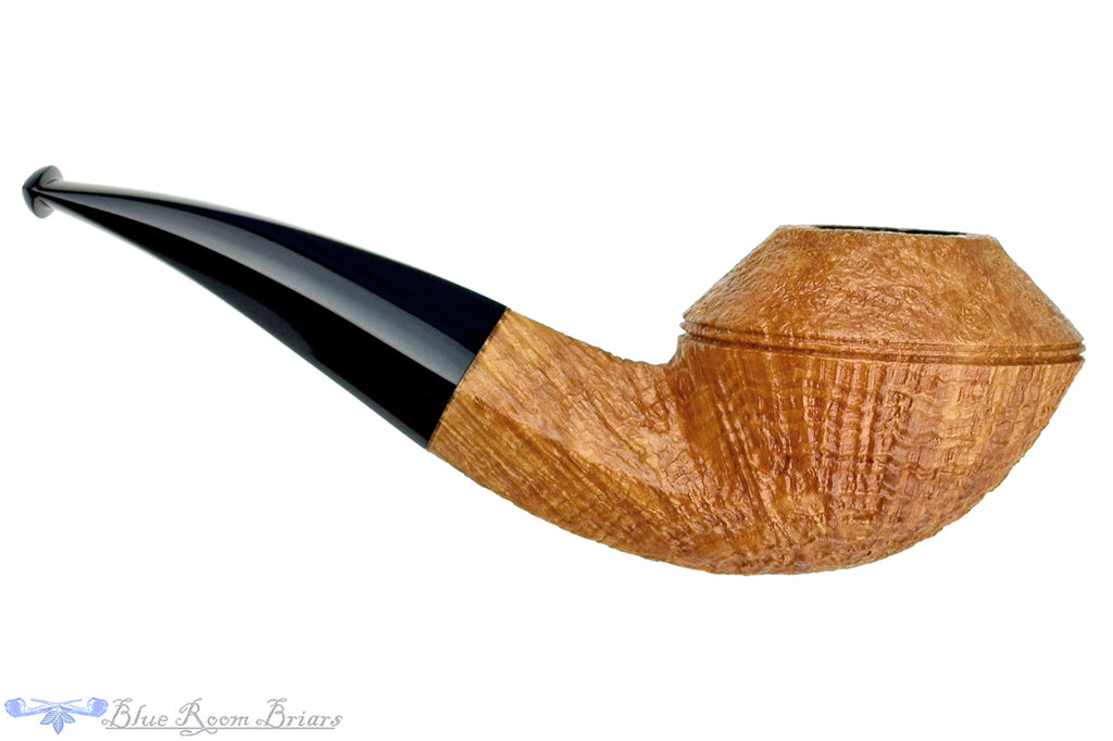 Blue Room Briars is proud to present this Trey Rice Pipe 1/4 Bent Tan Blast Bulldog