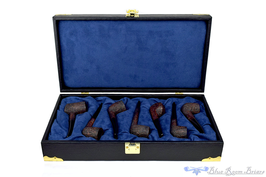 Jesse Jones Pipes Antique Blast 7 Pipe Set with Custom Display Case