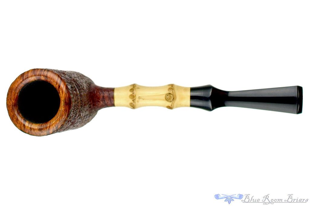 Blue Room Briars is proud to present this Joe Hinkle Pipe Sandblast Poker with Bamboo