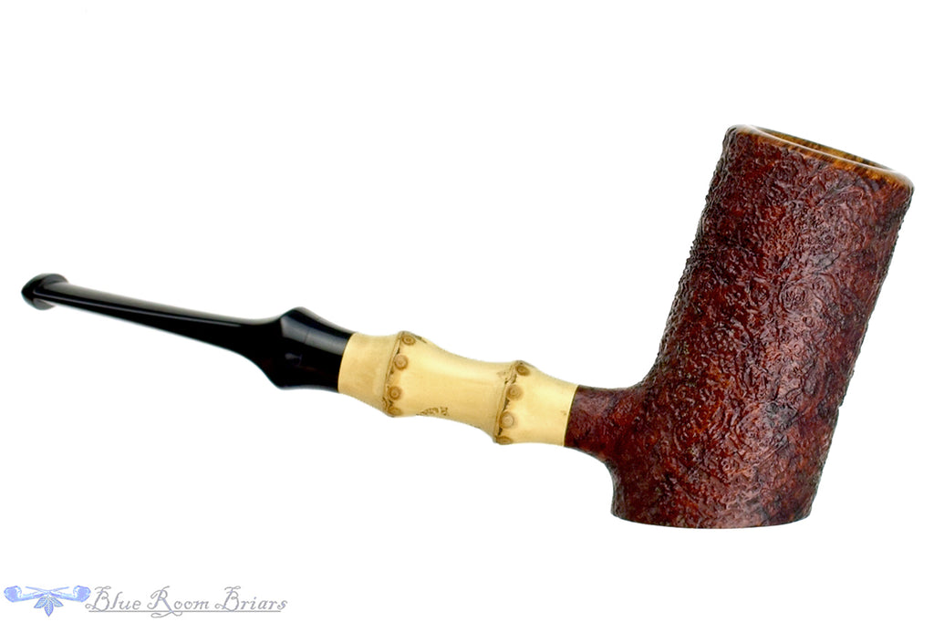 Blue Room Briars is proud to present this Joe Hinkle Pipe Sandblast Poker with Bamboo