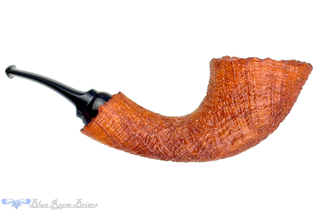 Blue Room Briars is proud to present this Clark Layton Pipe Sandblast Freehand Horn with Plateaux