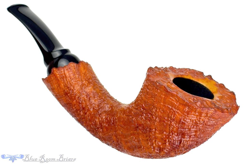 Blue Room Briars is proud to present this Clark Layton Pipe Sandblast Freehand Horn with Plateaux