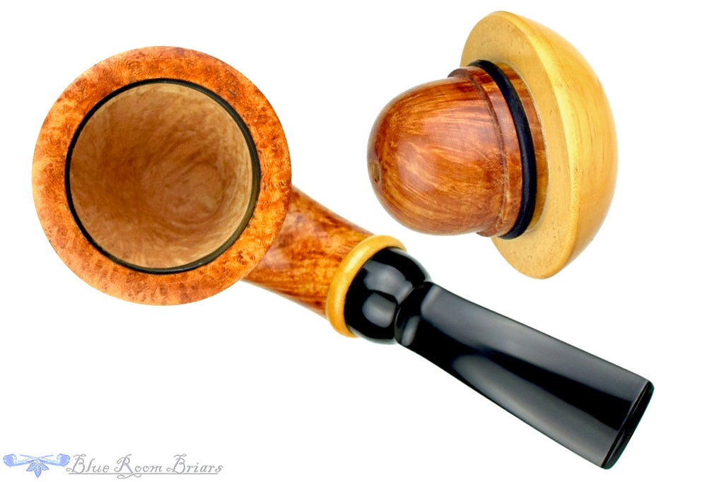 Blue Room Briars is proud to present this Sergey Cherepanov Pipe Briar Calabash with Boxwood