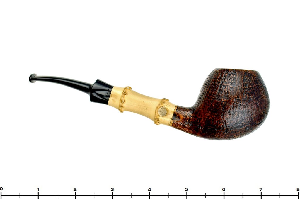 Blue Room Briars is proud to present this Charl Goussard Pipe 1/4 Bent Sandblast Apple with Bamboo