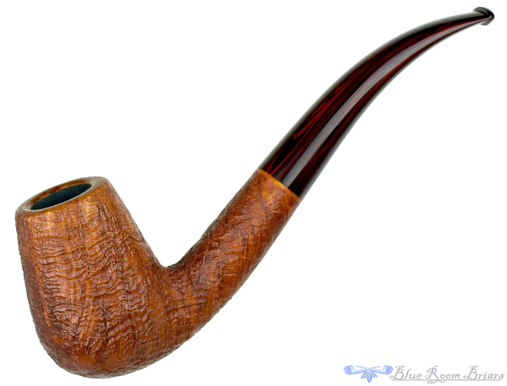 Joe Hinkle Pipe Bent Sandblast Billiard with Brindle