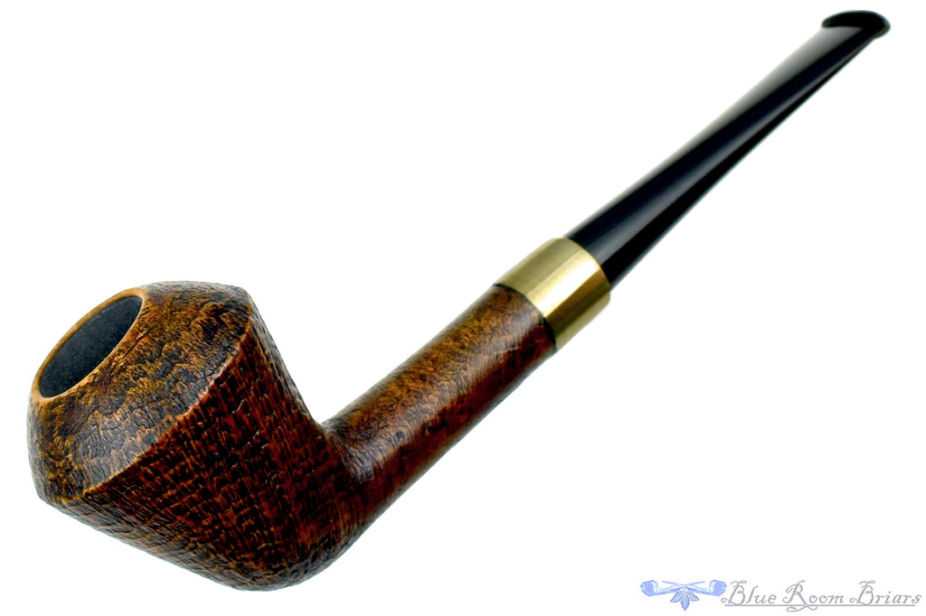 Blue Room Briars is proud to present this Charl Goussard Pipe Ring Blast Rhodesian with Brass