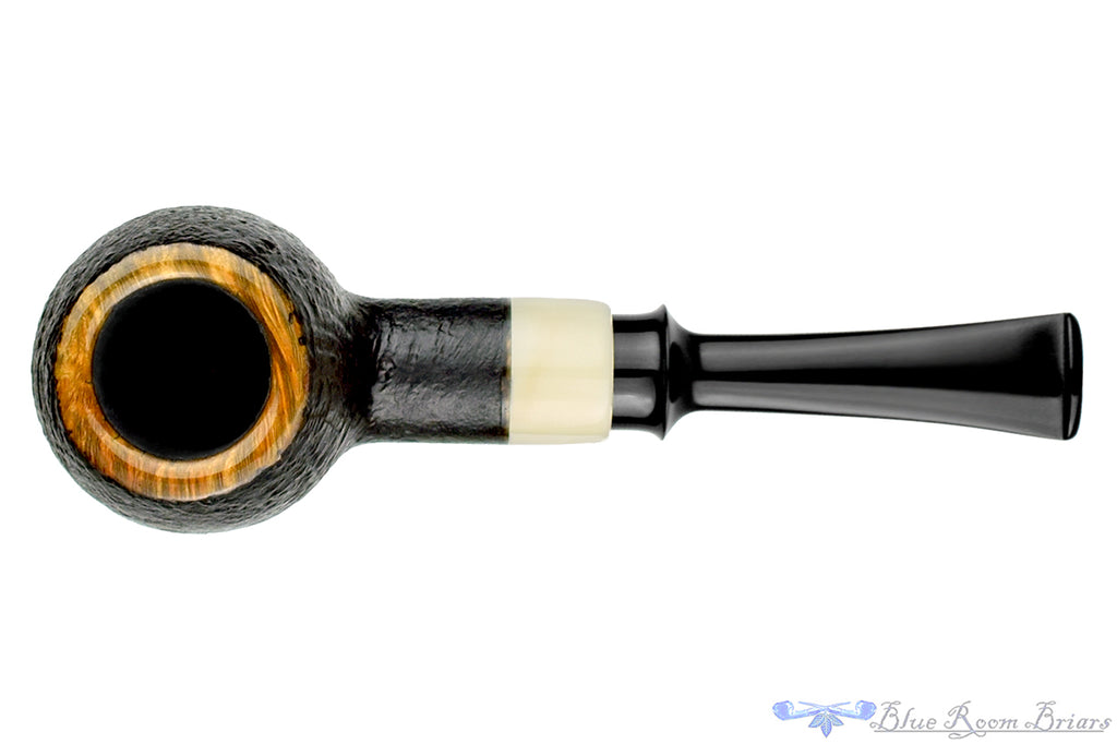 Blue Room Briars is proud to present this Charl Goussard Pipe Black Blast Apple with Warthog Tusk