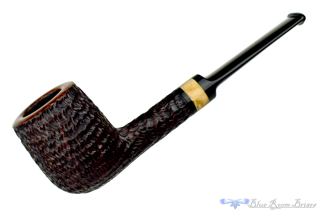 Brian Madsen Pipe Rusticated Billiard with Box Elder Burl Insert
