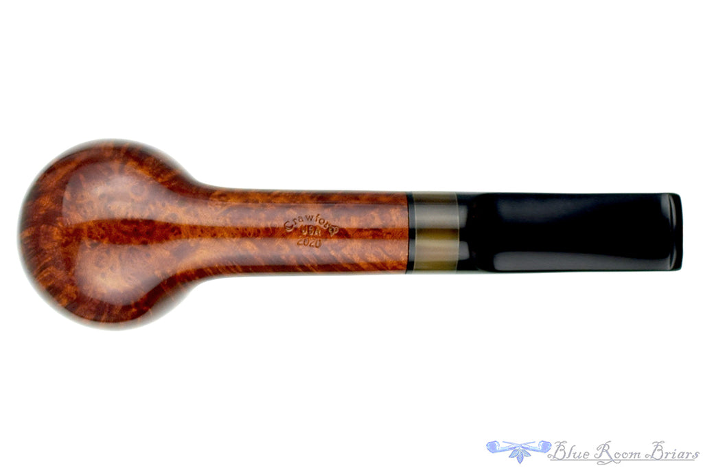 Blue Room Briars is proud to present this Jerry Crawford Pipe Smooth Billiard with Buffalo Horn