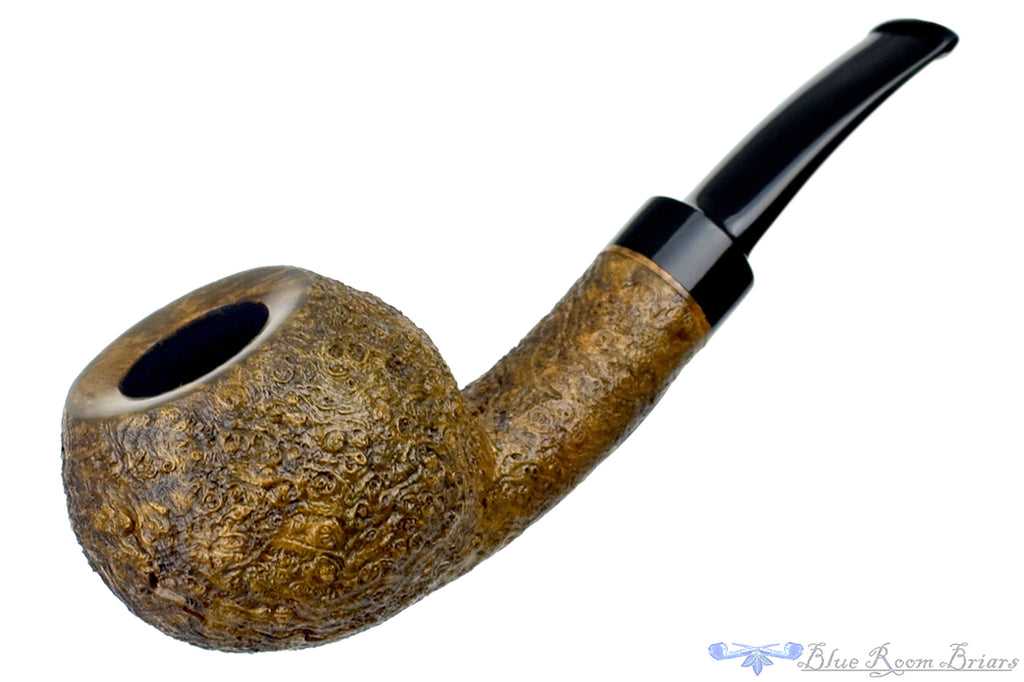 Blue Room Briars is proud to present this Jerry Crawford Pipe 1/8 Bent Sandblast Tomato