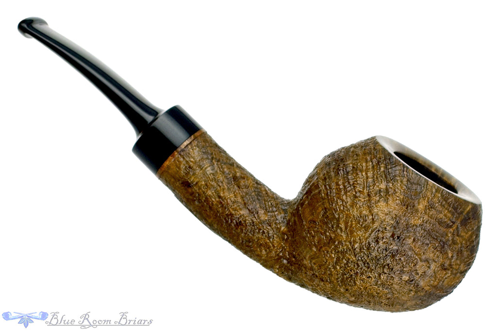 Blue Room Briars is proud to present this Jerry Crawford Pipe 1/8 Bent Sandblast Tomato