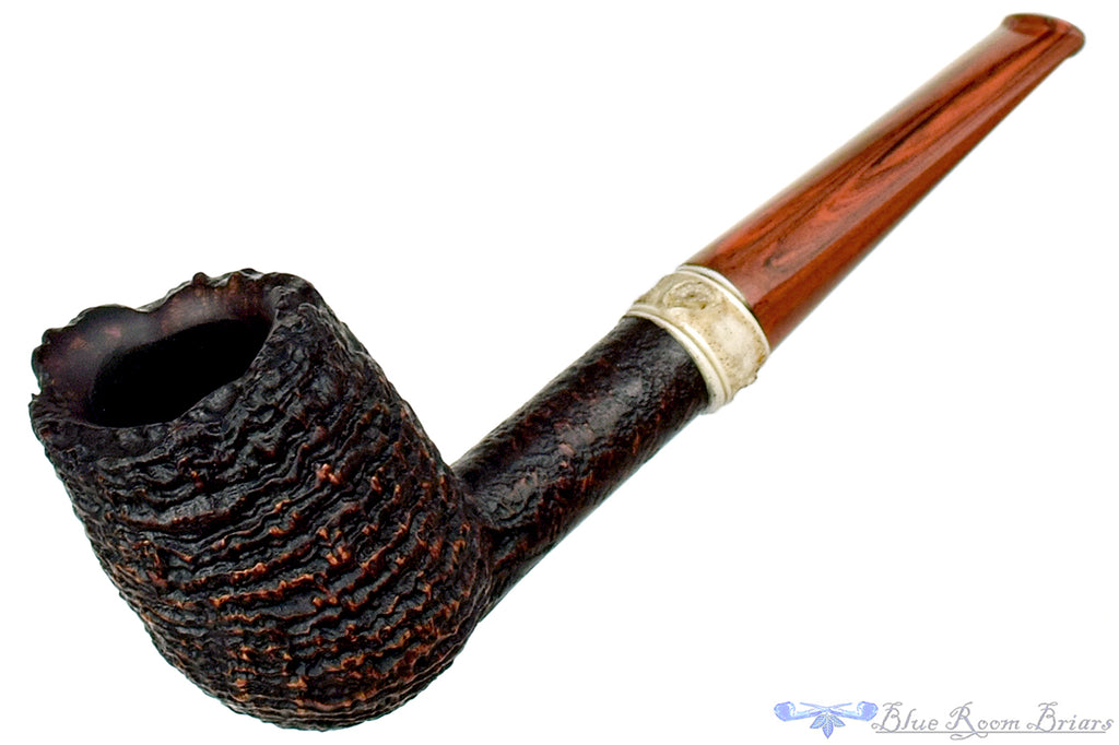 Blue Room Briars is proud to present this Jesse Jones 2021 Halloween Pipe Antique Ring Blast Tipsy Billiard with Shark Spine, Plateau, and Brindle