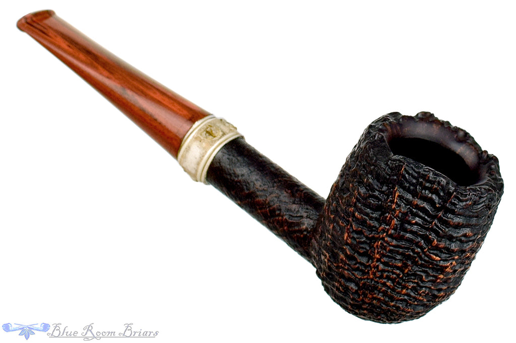 Blue Room Briars is proud to present this Jesse Jones 2021 Halloween Pipe Antique Ring Blast Tipsy Billiard with Shark Spine, Plateau, and Brindle