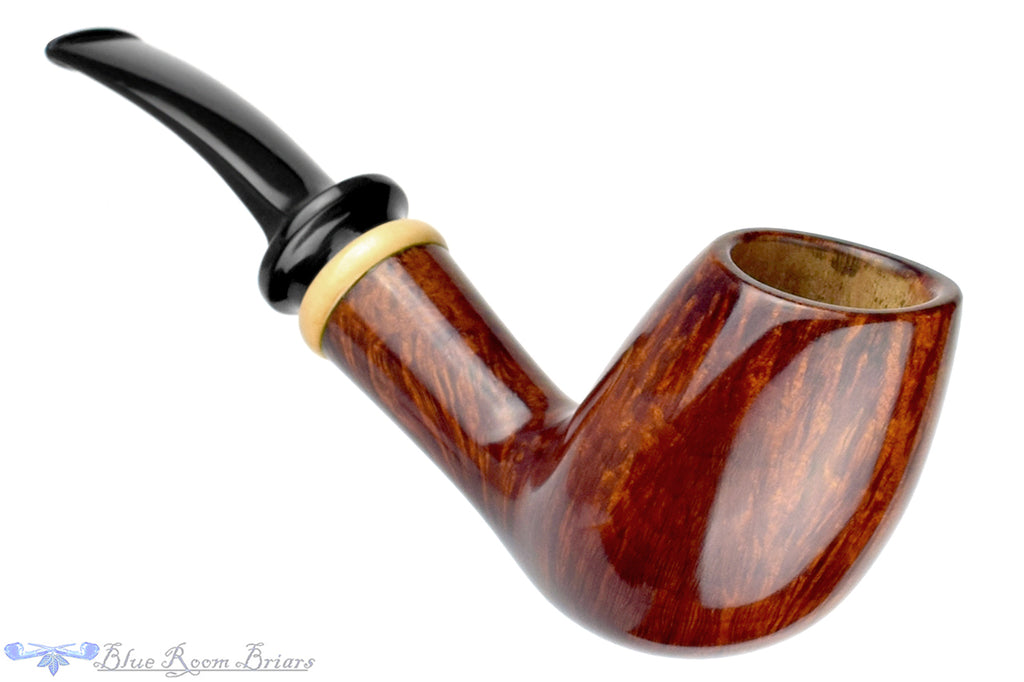 Blue Room Briars is proud to present this Bill Walther Pipe Straight Grain Scoop with Boxwood