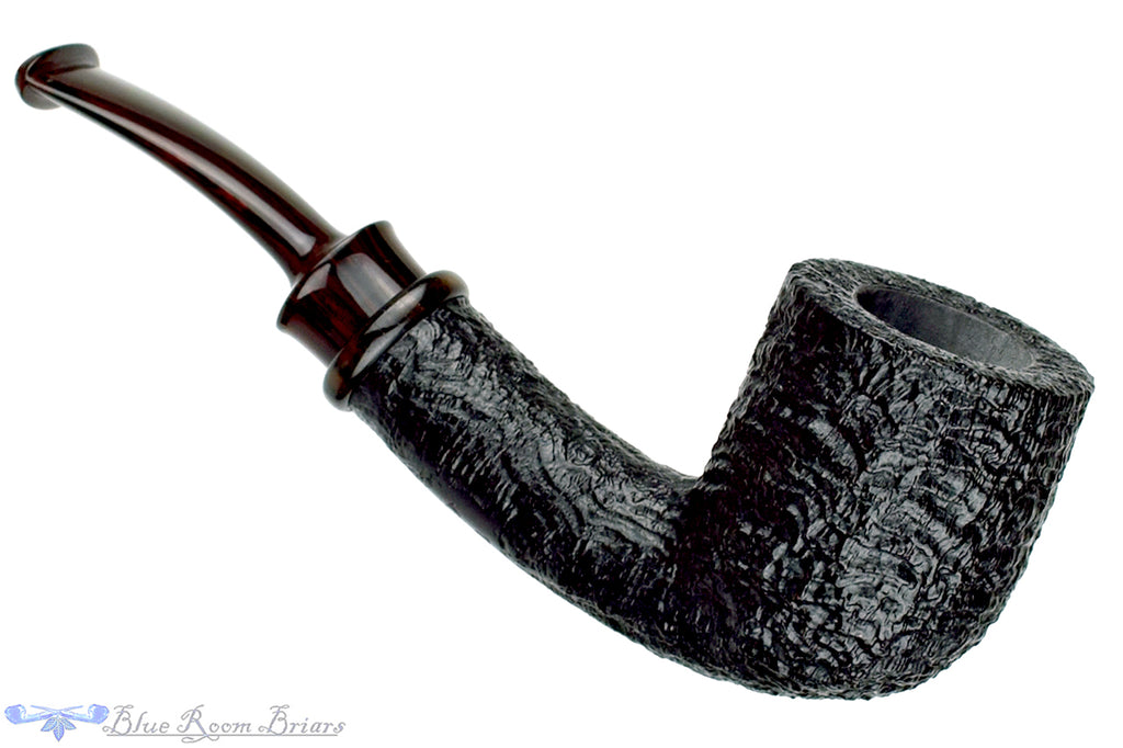 Blue Room Briars is proud to present this Bill Shalosky Pipe 568 Bent Black Blast Billiard with Cocobolo and Brindle