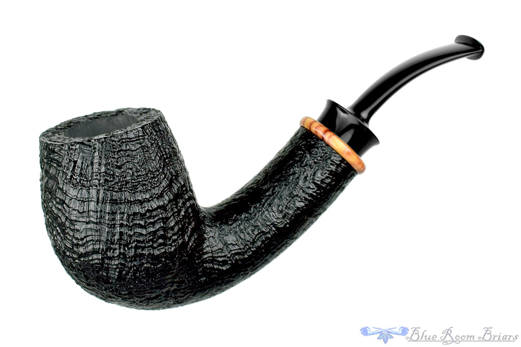 Bill Shalosky Pipe 569 Bent Black Blast Billiard with Tulip Wood