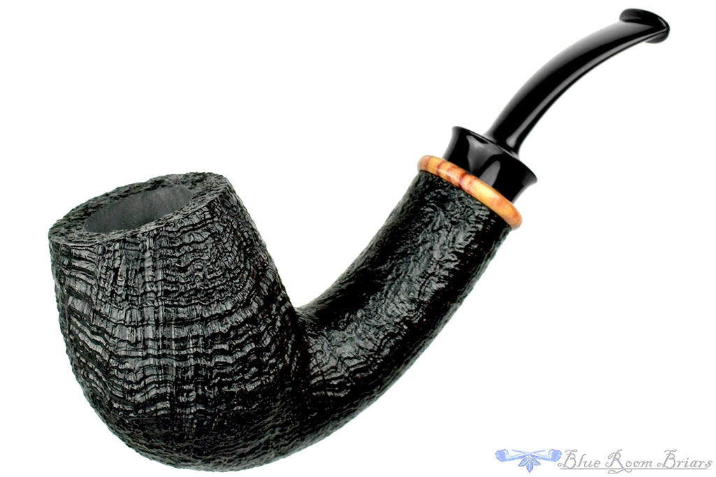 Blue Room Briars is proud to present this Bill Shalosky Pipe 569 Bent Black Blast Billiard with Tulip Wood